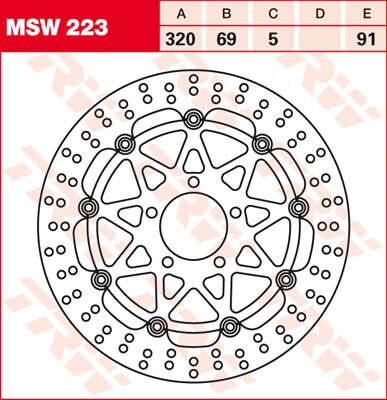 BRAKE ROTOR FLOATING 320 ROUND STANDARD-DESIGN
