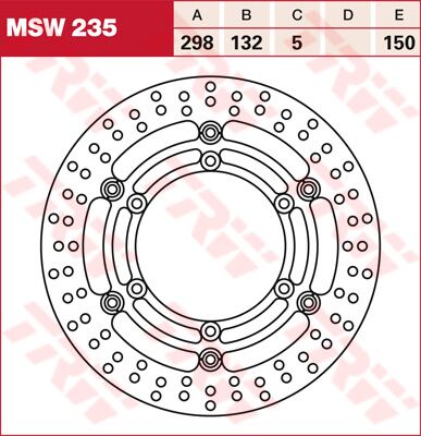 BRAKE ROTOR FLOATING 298 ROUND STANDARD-DESIGN