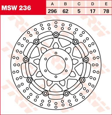 BRAKE ROTOR FLOATING 296 ROUND STANDARD-DESIGN