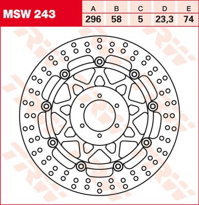 BRAKE ROTOR FLOATING 296 ROUND STANDARD-DESIGN
