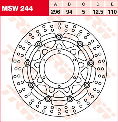 BRAKE ROTOR FLOATING 296 ROUND STANDARD-DESIGN