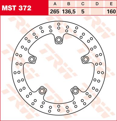 BRAKE ROTOR FIXED 265 ROUND REAR