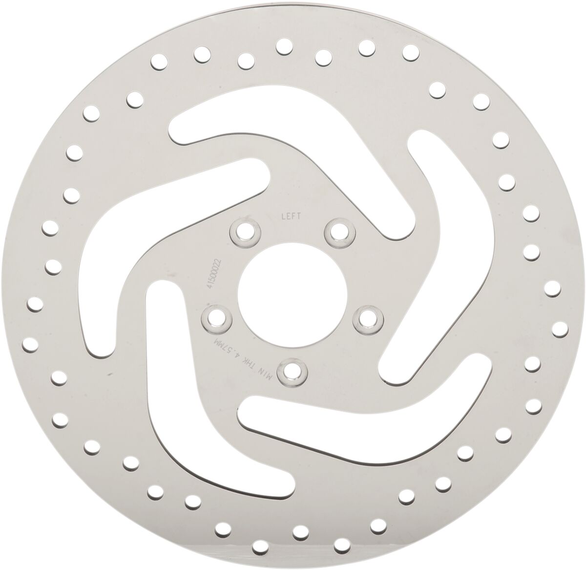POLISHED STAINLESS STEEL DRILLED FRONT BRAKE ROTOR