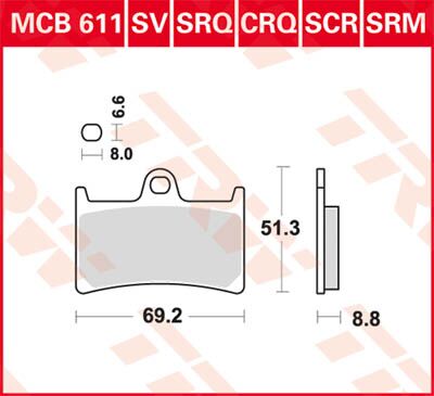 BRAKE PAD SV SINTER PERFORMANCE STREET