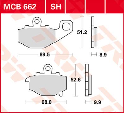 BRAKE PAD SH SINTER PERFORMANCE STREET & ROAD TRACKS