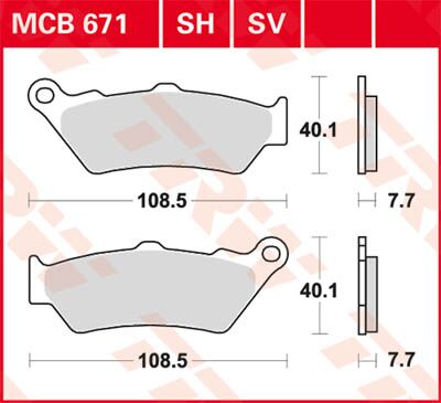 BRAKE PAD SH SINTER PERFORMANCE STREET & ROAD TRACKS