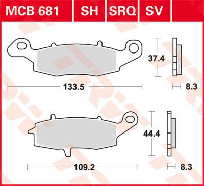BRAKE PAD SV SINTER PERFORMANCE STREET