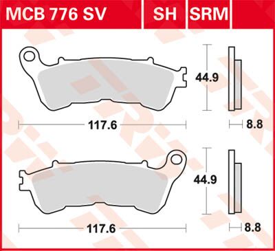 BRAKE PAD SV SINTER PERFORMANCE STREET