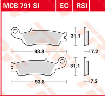 BRAKE PAD RSI SINTER PERFORMANCE OFFROAD