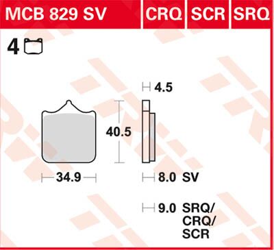 BRAKE PAD SV SINTER PERFORMANCE STREET