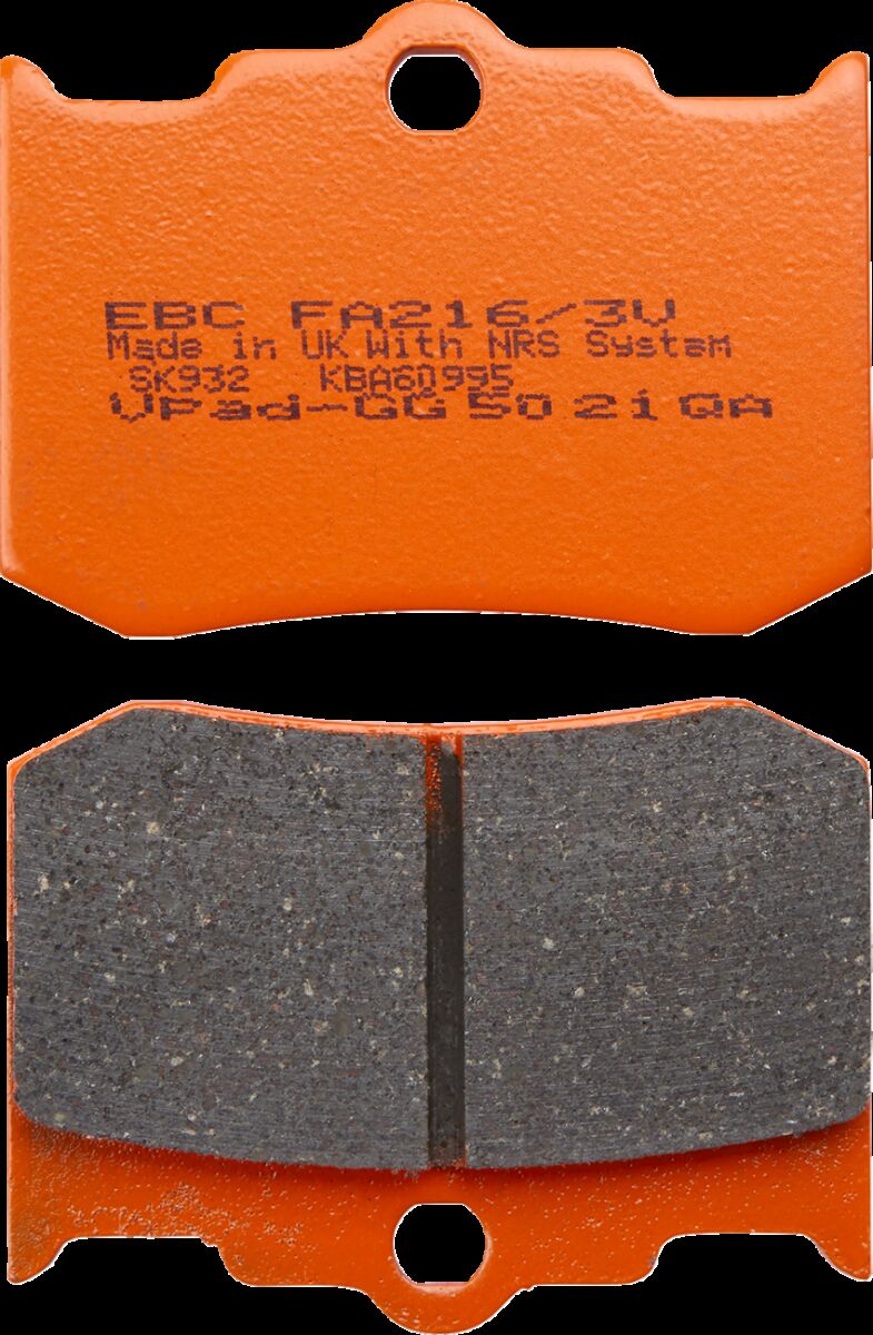 BRAKE PAD FA-V SERIES SINTERED METAL/ORGANIC COMPOUND