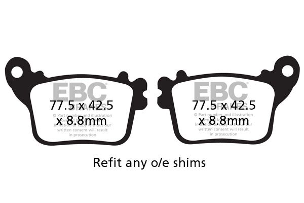 BRAKE PAD FA-V SERIES SINTERED METAL/ORGANIC COMPOUND