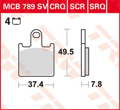 BRAKE PAD SCR SINTER CARBON RACE LONGLIFE