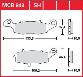 BRAKE PAD SH SINTER PERFORMANCE STREET & ROAD TRACKS