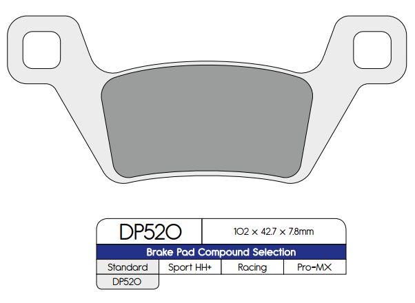 BRAKE PAD DP SINTERED REPLACEMENT STREET TOURING OFF-ROAD/ATV