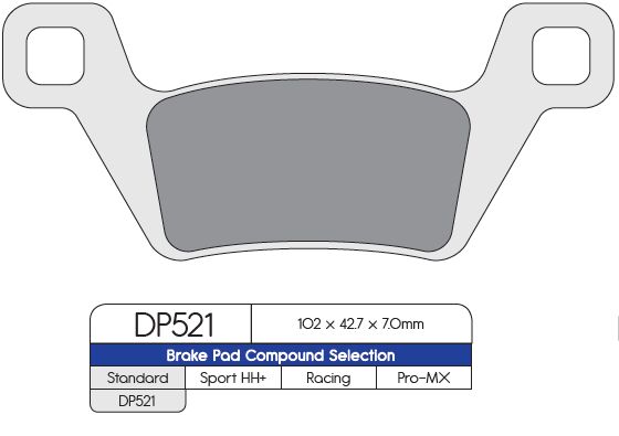 BRAKE PAD DP SINTERED REPLACEMENT STREET TOURING OFF-ROAD/ATV