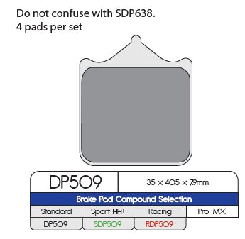 BRAKE PAD DP SINTERED REPLACEMENT STREET TOURING OFF-ROAD/ATV