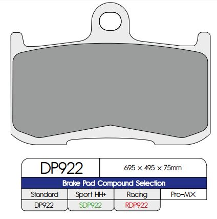 BRAKE PAD DP SINTERED REPLACEMENT STREET TOURING OFF-ROAD/ATV
