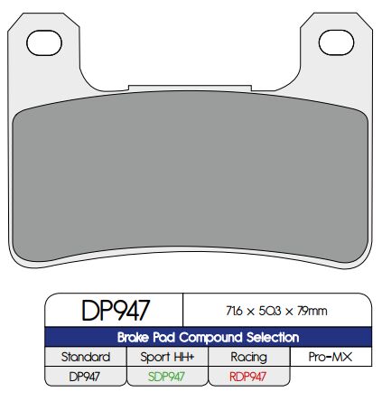 BRAKE PAD DP SINTERED REPLACEMENT STREET TOURING OFF-ROAD/ATV