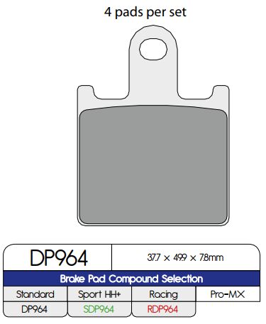 BRAKE PAD DP SINTERED REPLACEMENT STREET TOURING OFF-ROAD/ATV