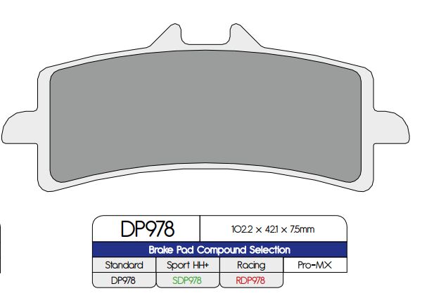 BRAKE PAD DP SINTERED REPLACEMENT STREET TOURING OFF-ROAD/ATV