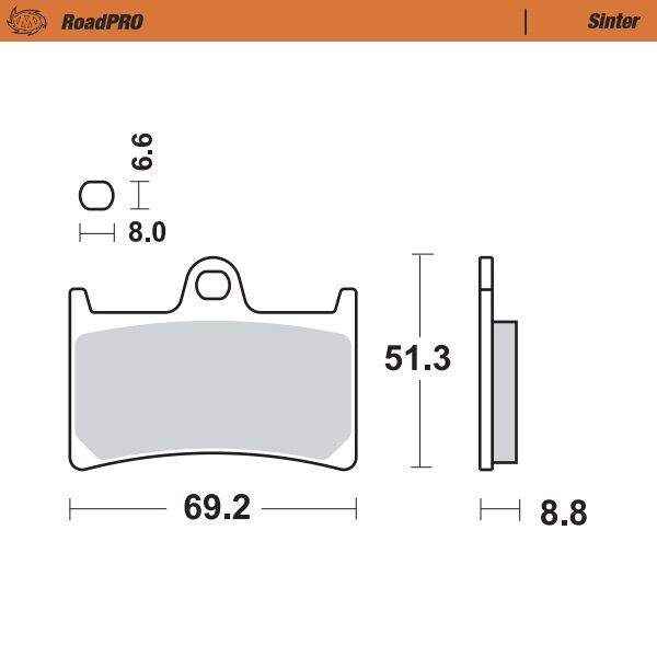 BRAKE PAD ROADPRO SINTER