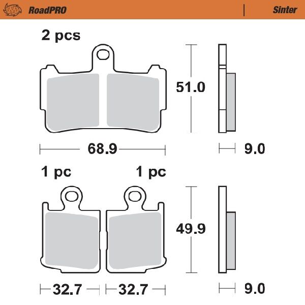 BRAKE PAD ROADPRO SINTER
