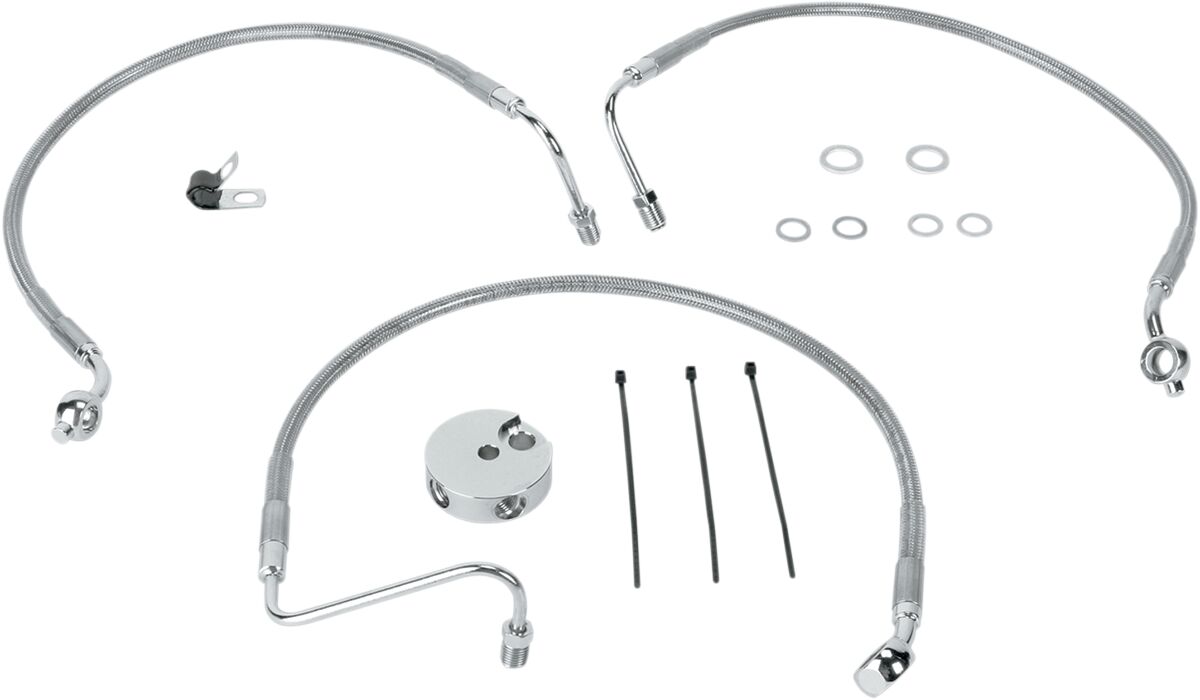 FRONT BRAKE LINE STAINLESS STEEL DUAL DISC