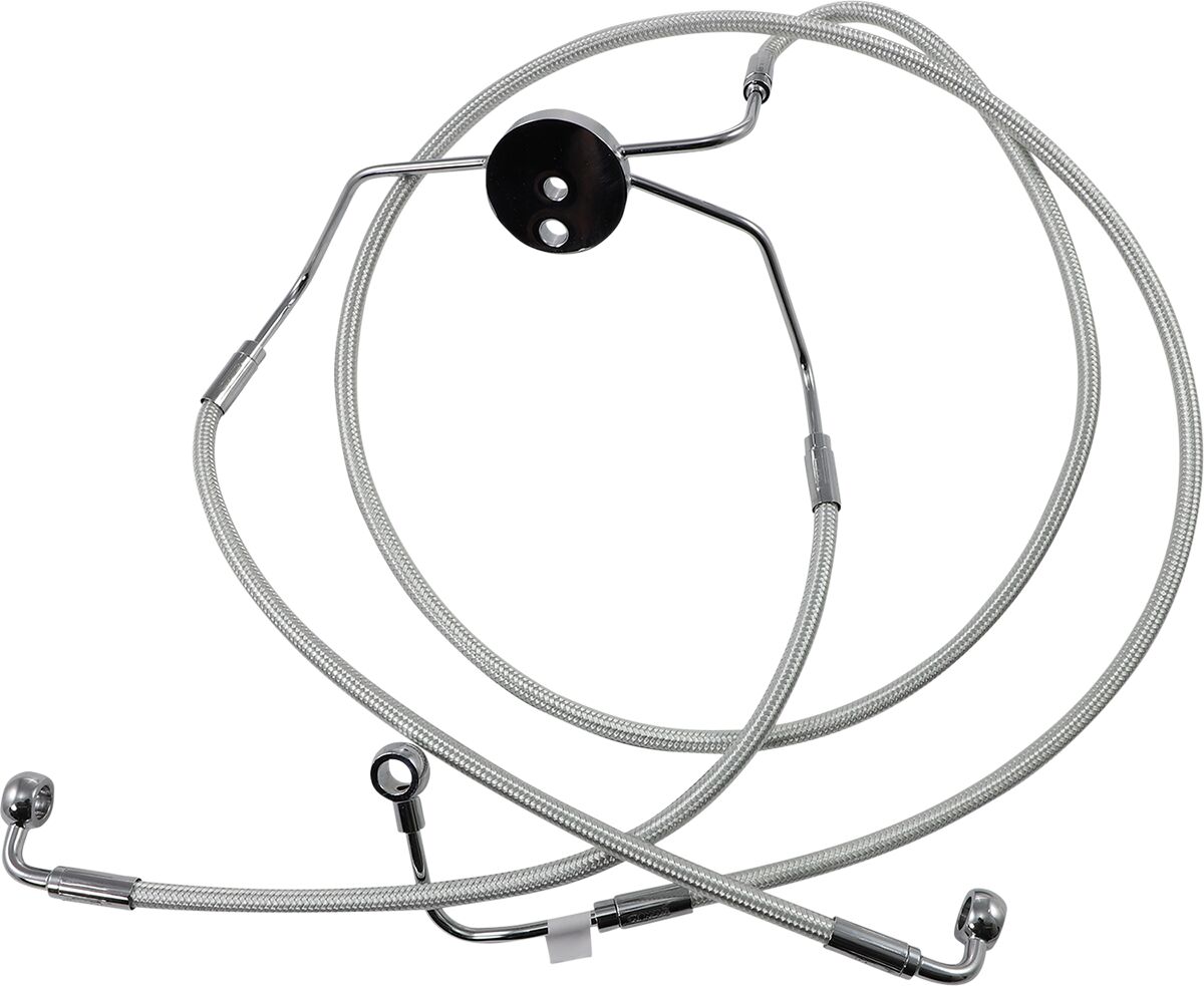 BRAKE LINE FRONT LOWER DUAL DISC ABS DESIGNER CLEAR JACKET STERLING CHROMITE® II NATURE