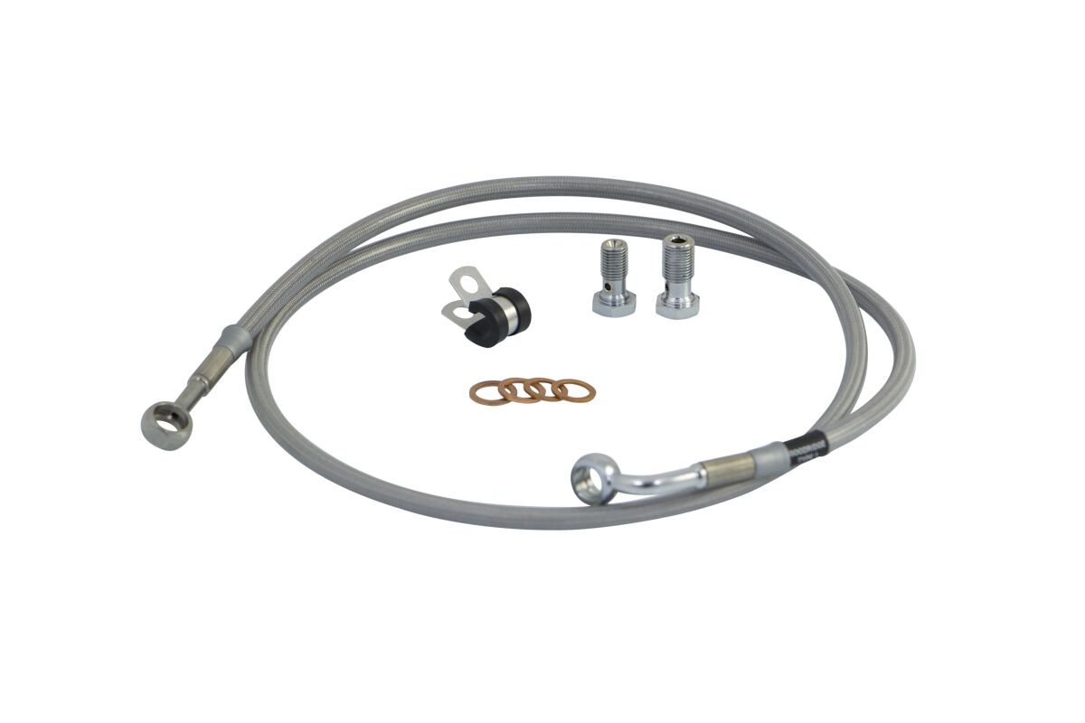 BRAKELINE KIT STAINLESS-STEEL CLEAR-COATED FRONT H-D FXLR 87-94