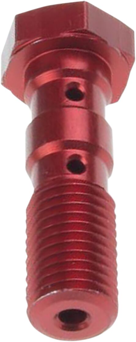 DOUBLE BANJO BOLT, M10X1.25, ALUMINIUM, RED