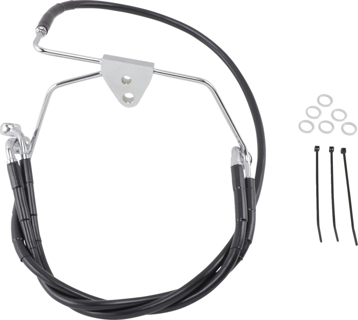 FRONT BRAKE LINE BLACK VINYL COATED STAINLESS STEEL EXTENDED 6"