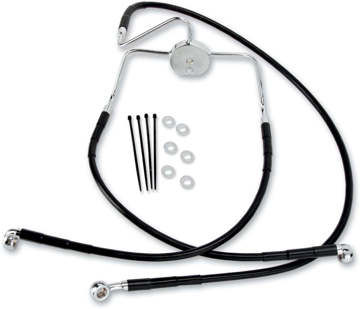 FRONT BRAKE LINE BLACK VINYL COATED STAINLESS STEEL