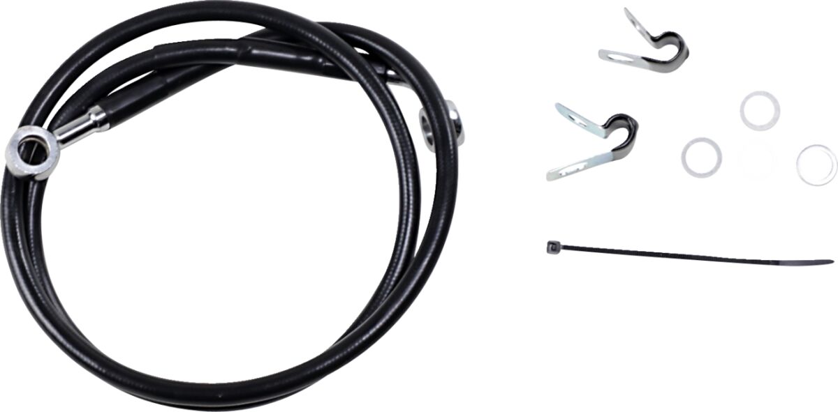 FRONT BRAKE LINE BLACK VINYL COATED STAINLESS STEEL
