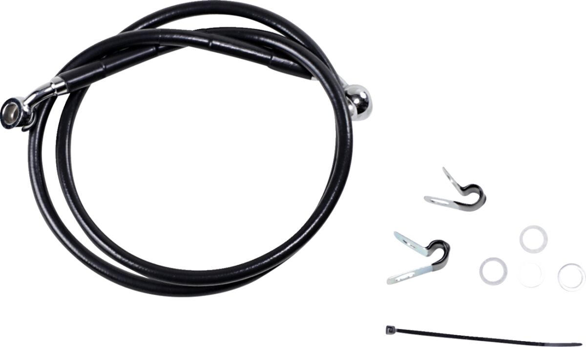 FRONT BRAKE LINE BLACK VINYL COATED STAINLESS STEEL