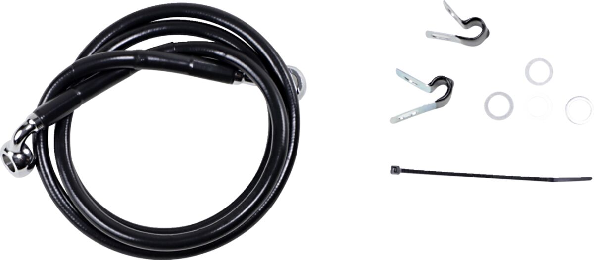 FRONT BRAKE LINE BLACK VINYL COATED STAINLESS STEEL