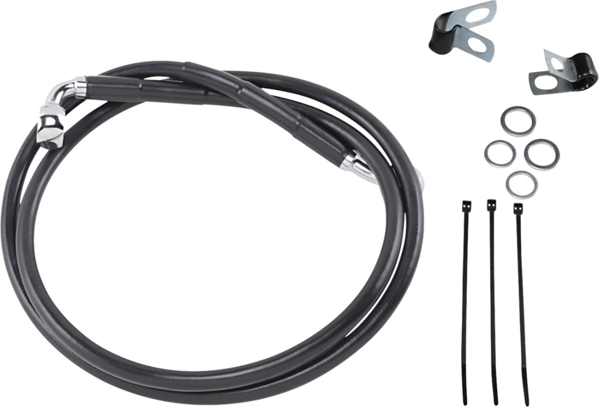 FRONT BRAKE LINE BLACK VINYL COATED STAINLESS STEEL
