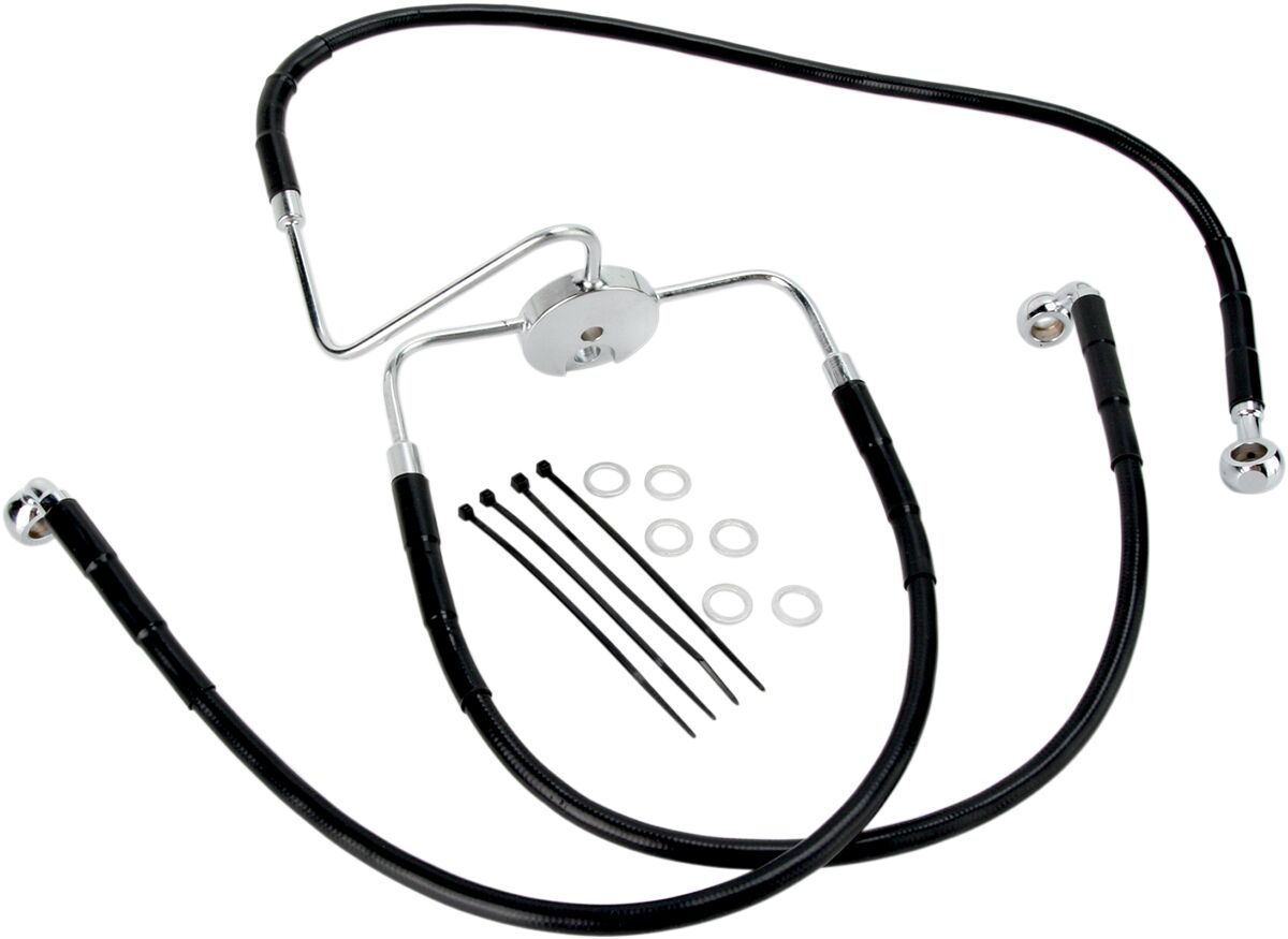 FRONT BRAKE LINE BLACK VINYL COATED STAINLESS STEEL