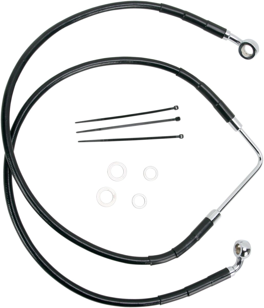 FRONT BRAKE LINE BLACK VINYL COATED STAINLESS STEEL