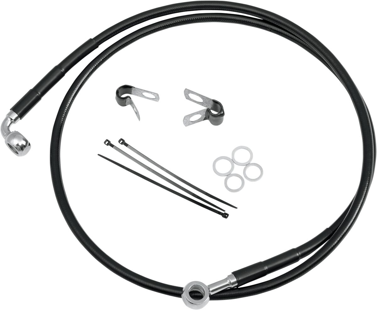 FRONT BRAKE LINE BLACK VINYL COATED STAINLESS STEEL