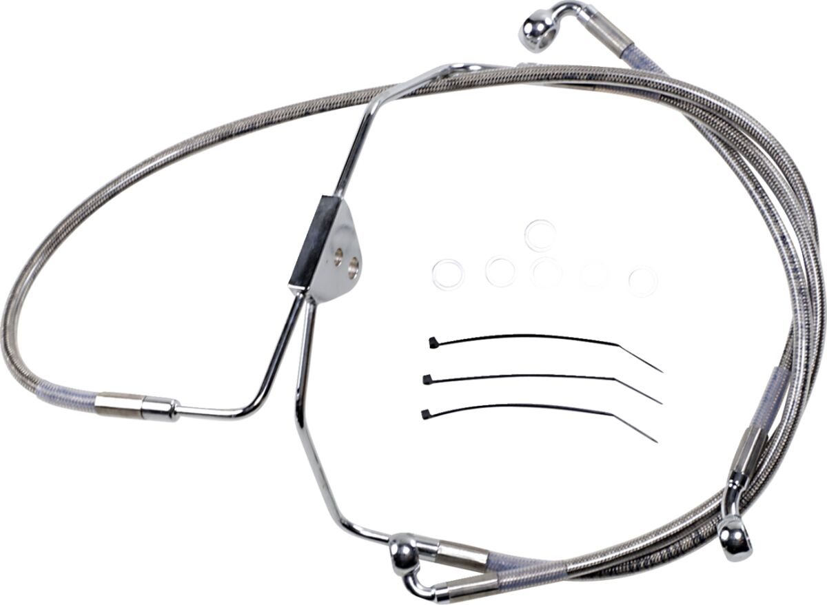 FRONT BRAKE LINE STAINLESS STEEL EXTENDED 2"