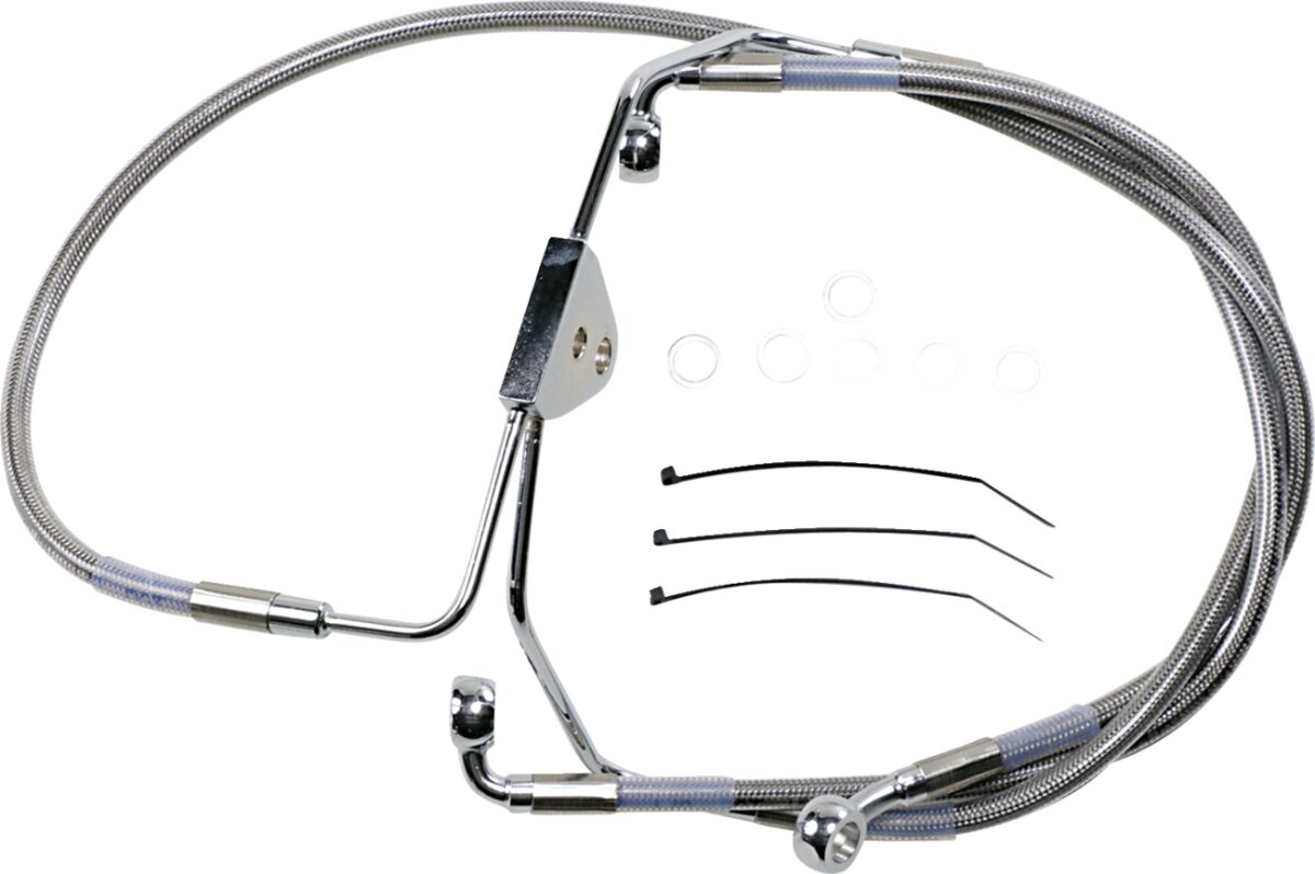 FRONT BRAKE LINE STAINLESS STEEL EXTENDED 4"