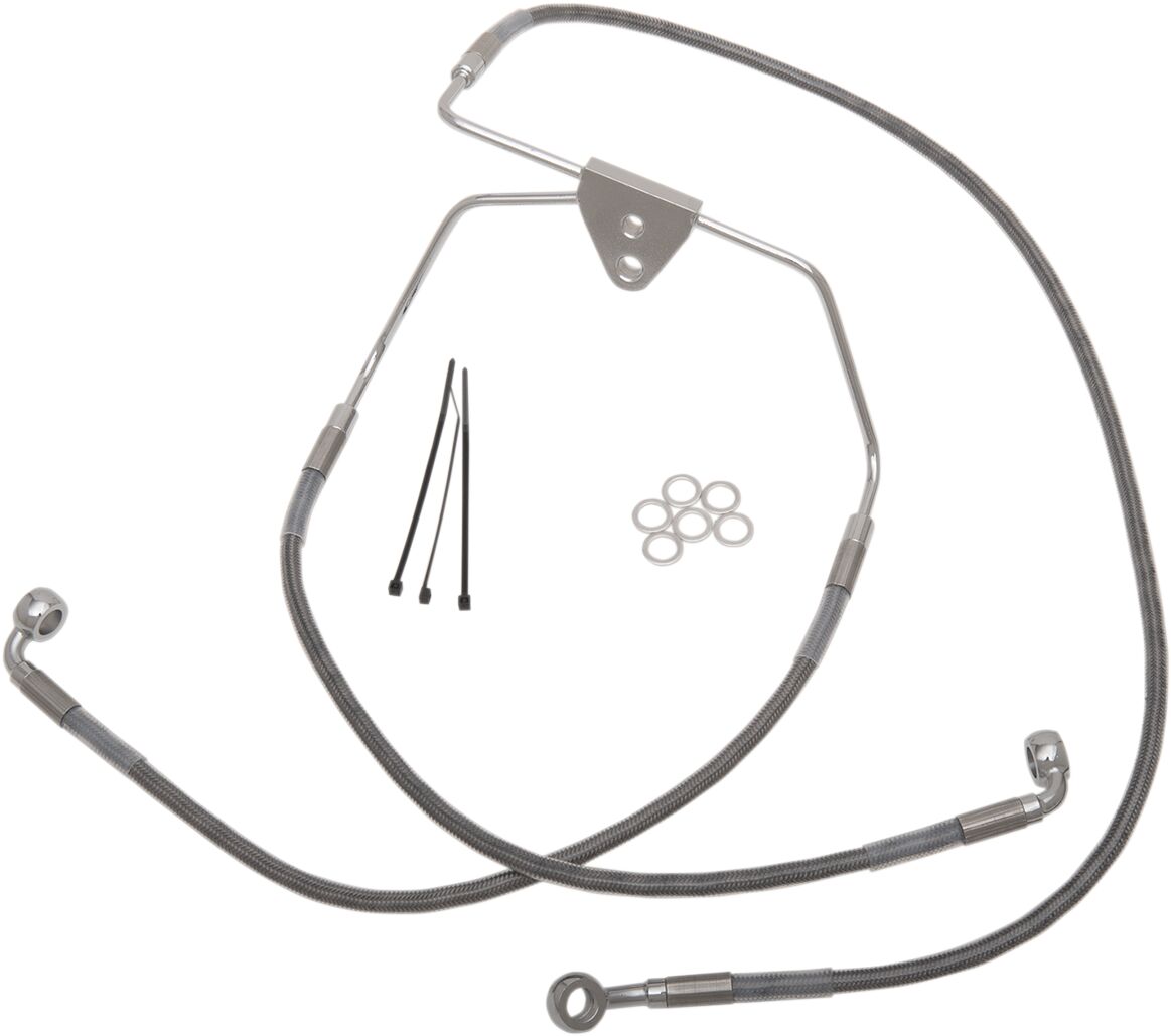 FRONT BRAKE LINE STAINLESS STEEL EXTENDED 6"