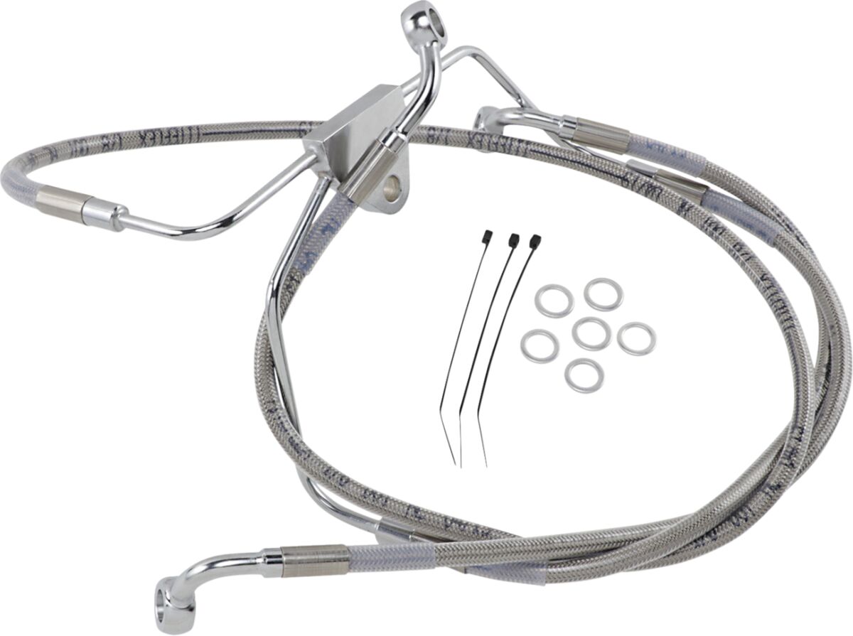 FRONT BRAKE LINE STAINLESS STEEL EXTENDED 6"