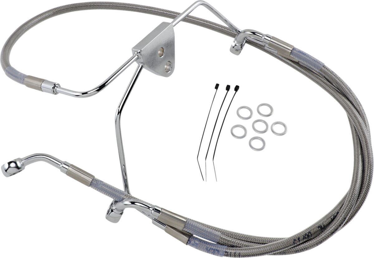 FRONT BRAKE LINE STAINLESS STEEL EXTENDED 8"