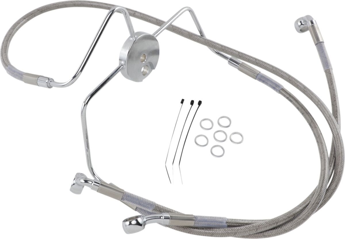 FRONT BRAKE LINE STAINLESS STEEL EXTENDED 4"