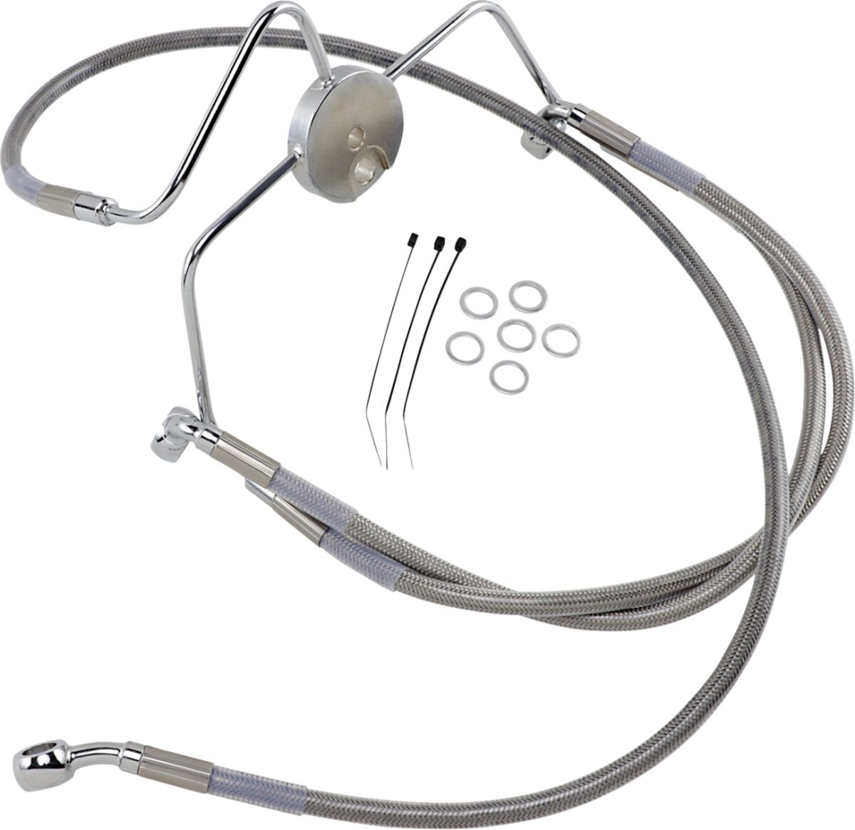 FRONT BRAKE LINE STAINLESS STEEL EXTENDED 6"