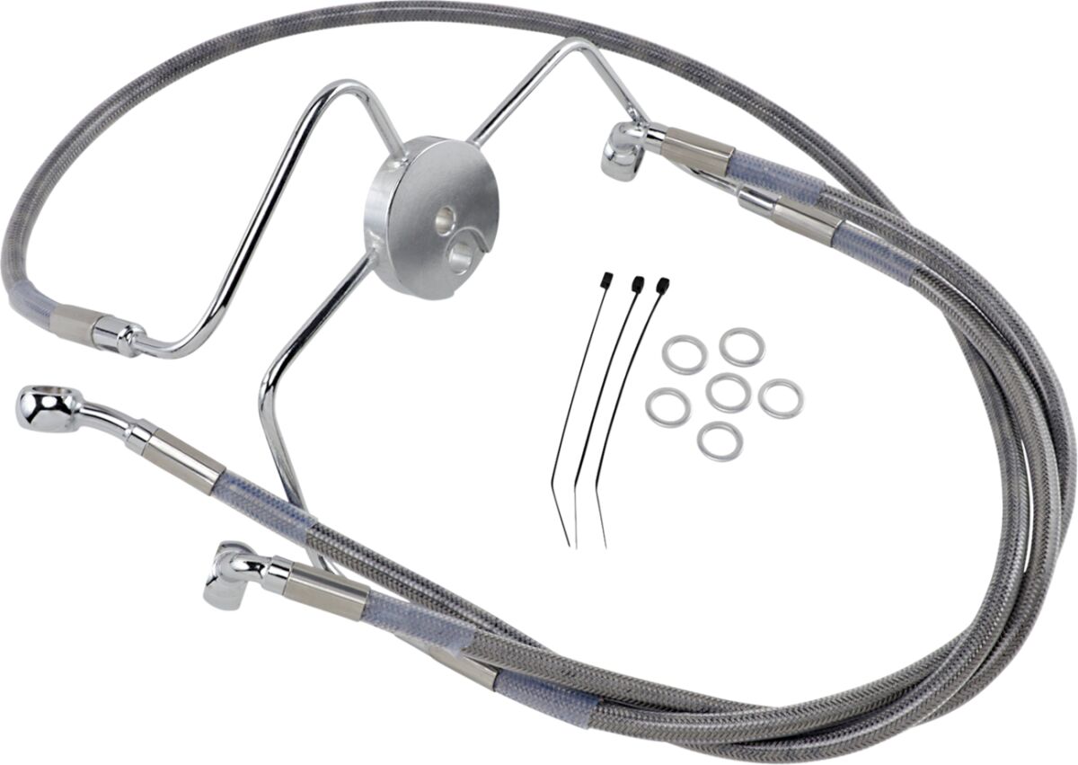 FRONT BRAKE LINE STAINLESS STEEL EXTENDED 10"