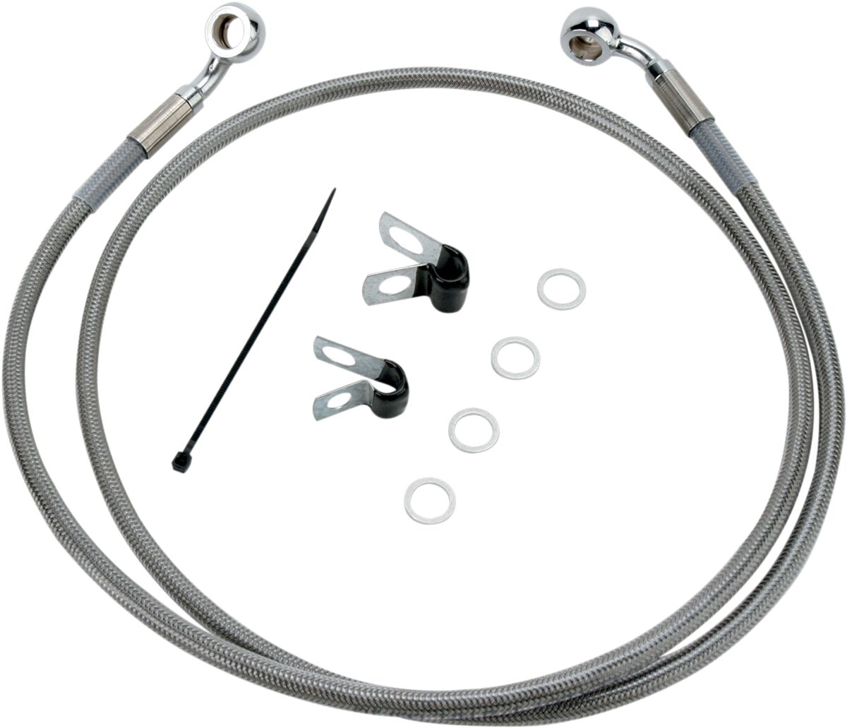 FRONT BRAKE LINE STAINLESS STEEL EXTENDED 4"