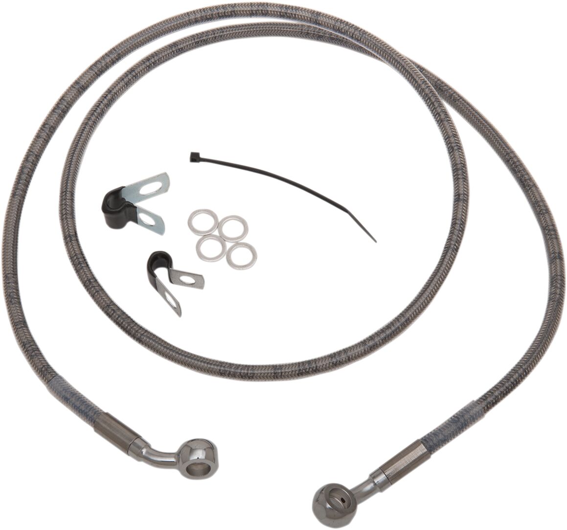 FRONT BRAKE LINE STAINLESS STEEL EXTENDED 8"